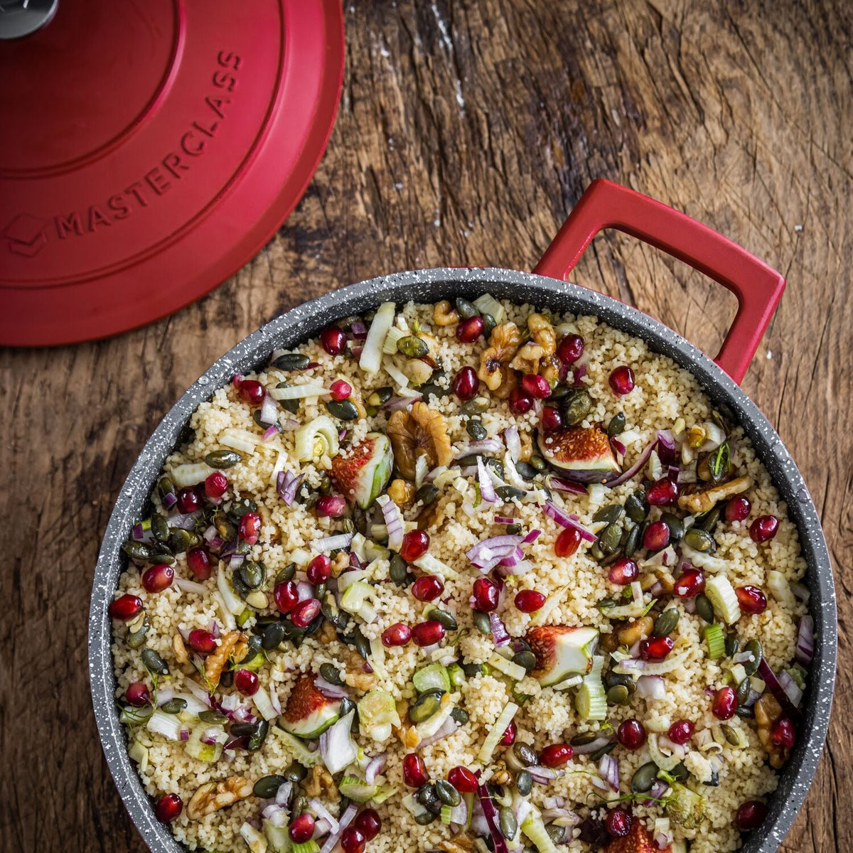 MasterClass 28cm Cast Aluminium Casserole Dish Red