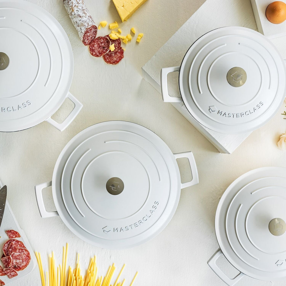 MasterClass 20cm Cast Aluminium Casserole Dish Cream