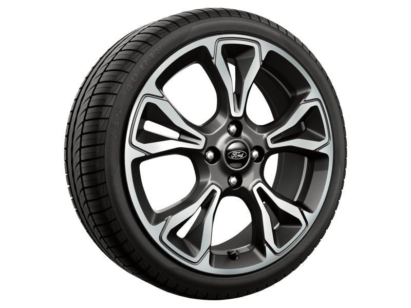 FIESTA 18" SET OF 4 SET OF 4 ALLOY WHEELS 5X2-SPOKE DESIGN ROCK METALLIC MACHINED FINISH 2017-2023