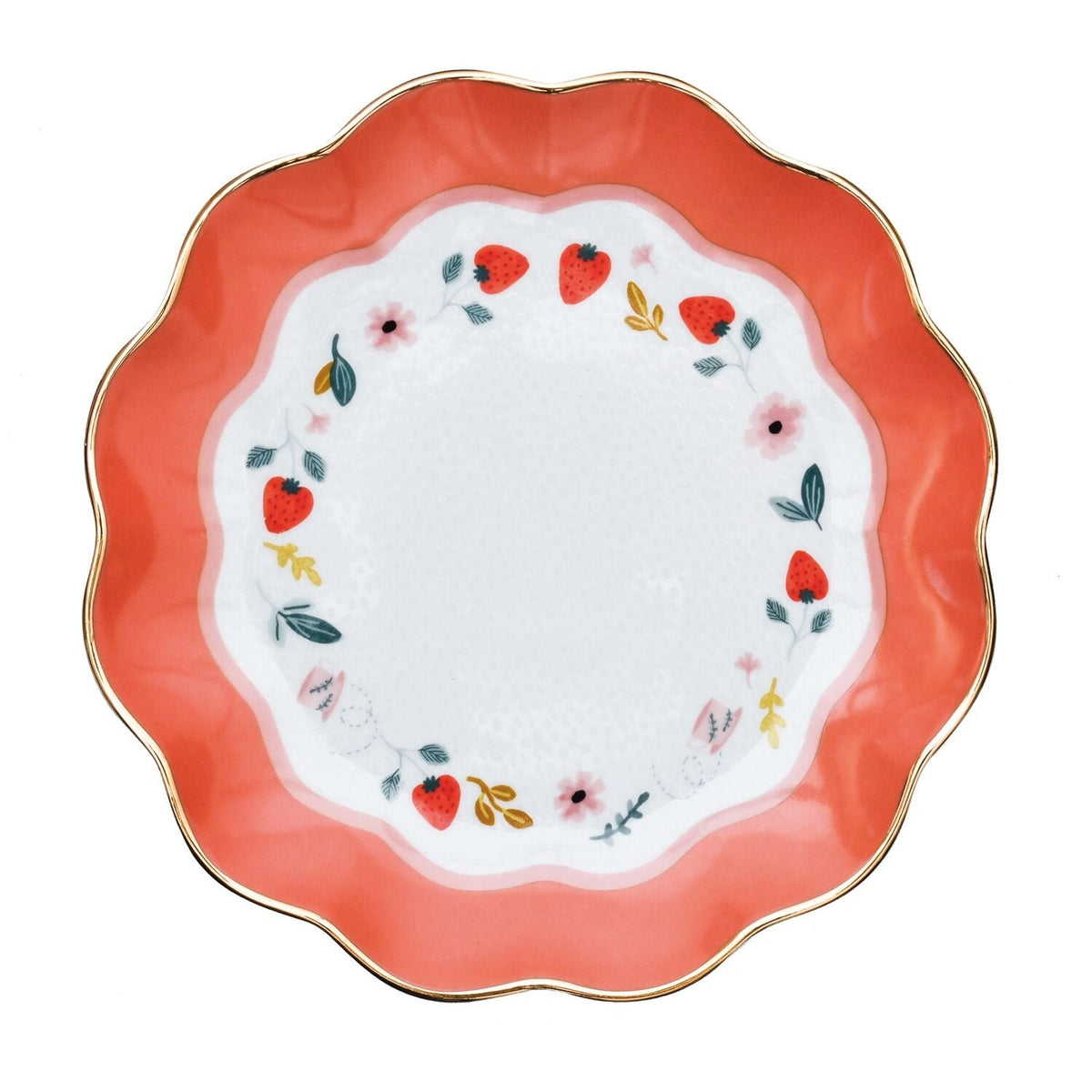 4 Strawberry Patch Cake Plates