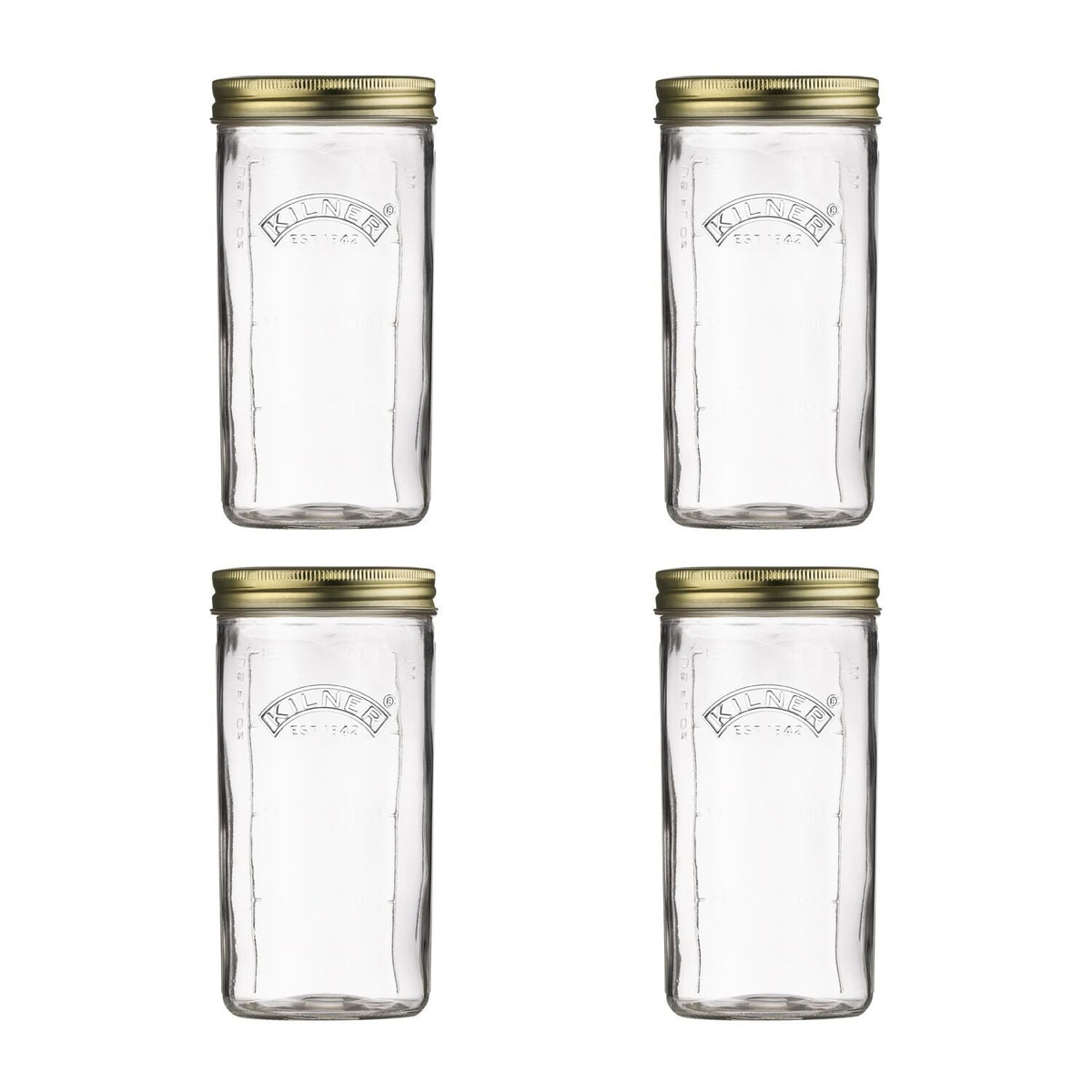Kilner Wide Mouth Jars 1L – Set of 4