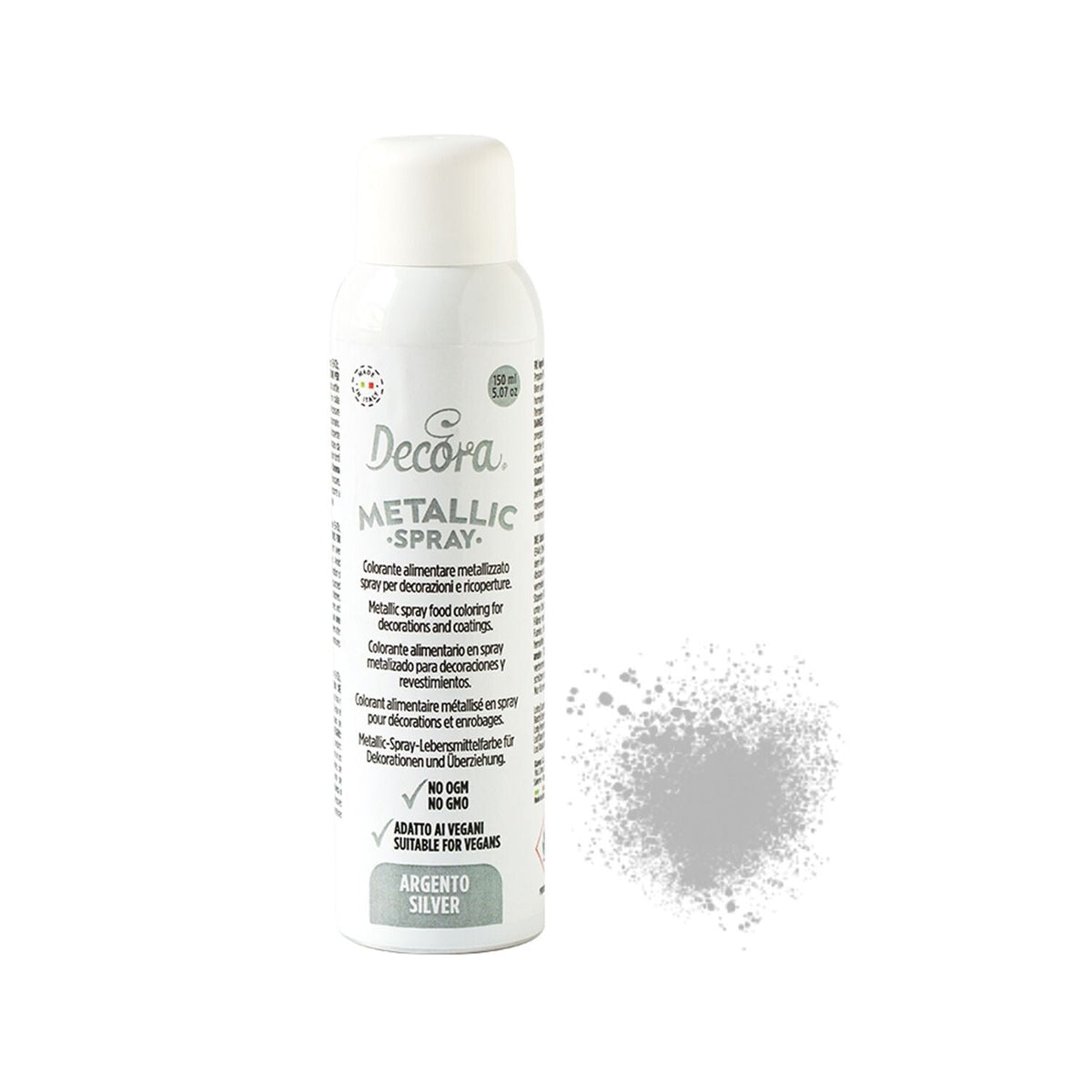 Decora Metallic Silver Cake Spray 150ml