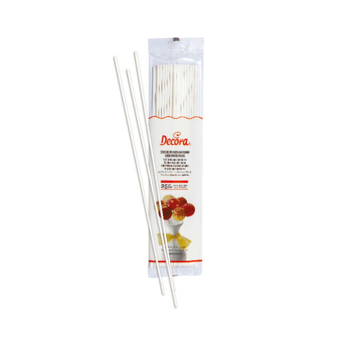 Decora White Cake Pop Sticks - Pack of 25