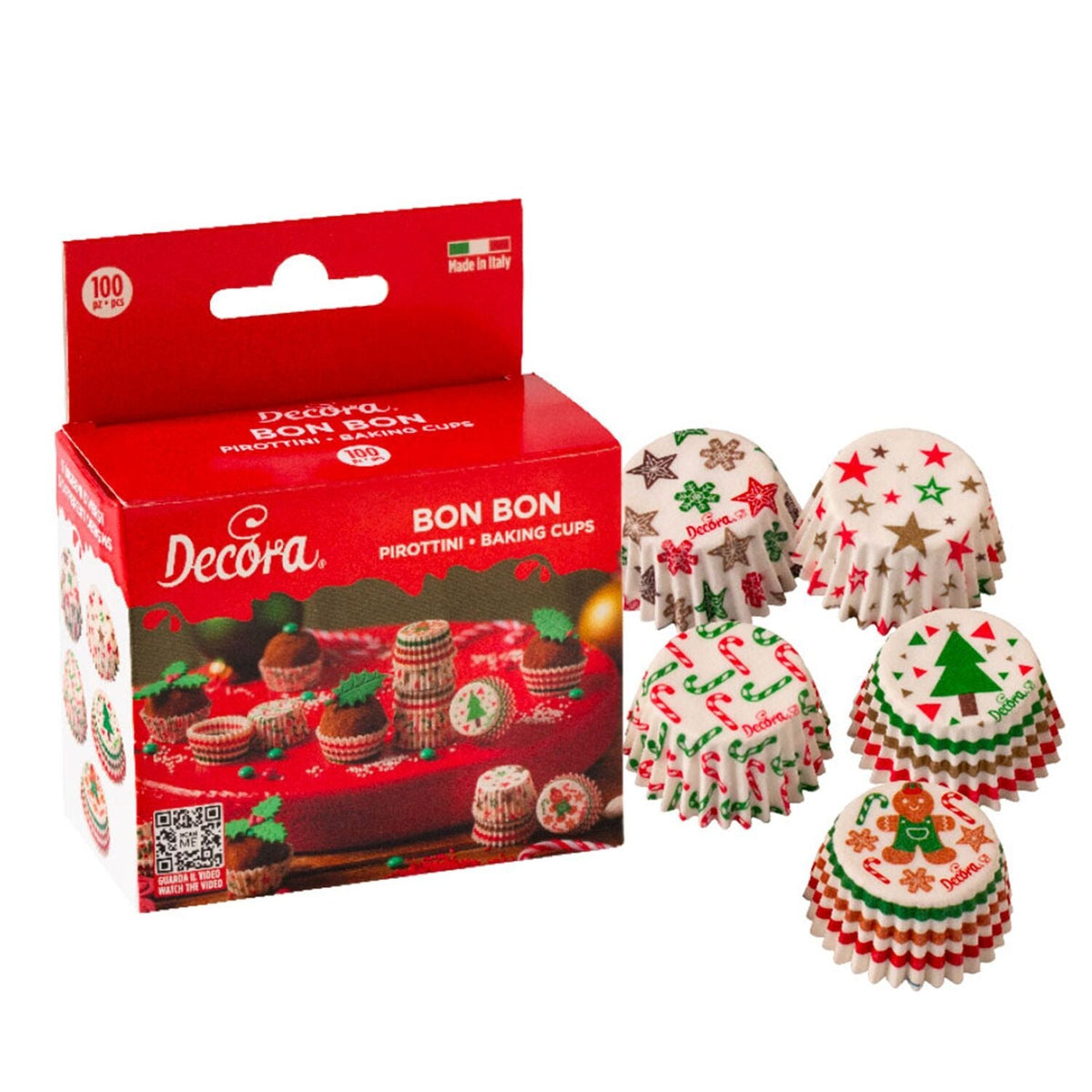 100 Decora Christmas Bon Bon Baking Cases