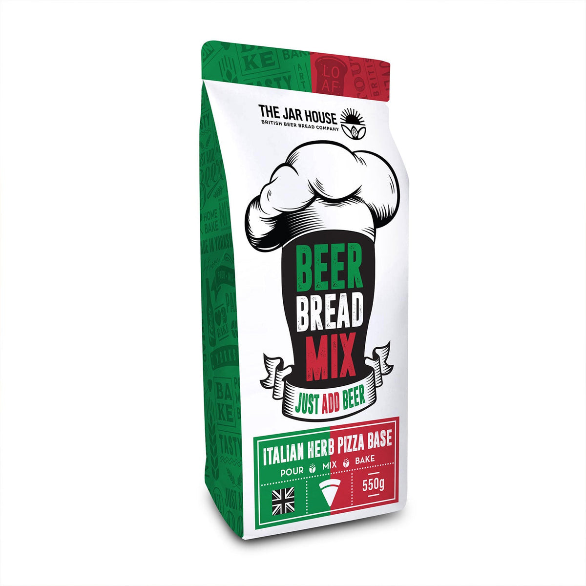 The Jar House Italian Herb Pizza Base Beer Bread Mix - 550g