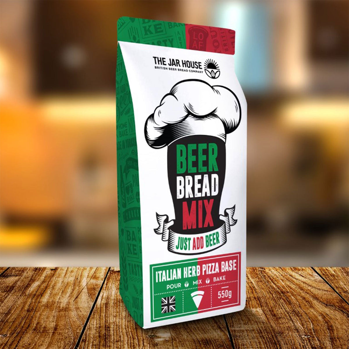 The Jar House Italian Herb Pizza Base Beer Bread Mix - 550g