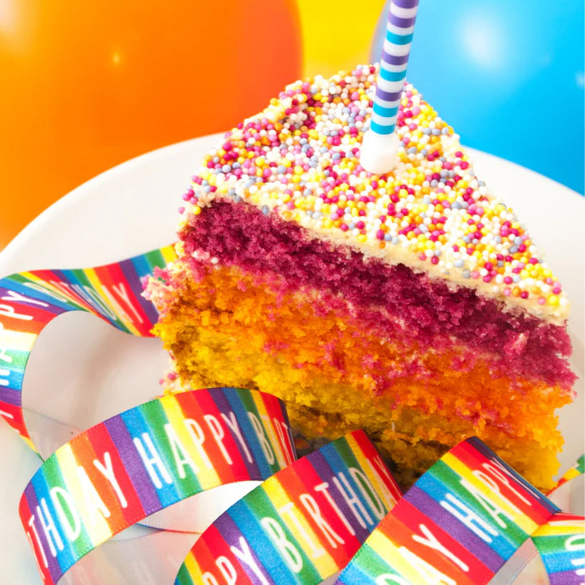 Birthday Stripe Cake Ribbon