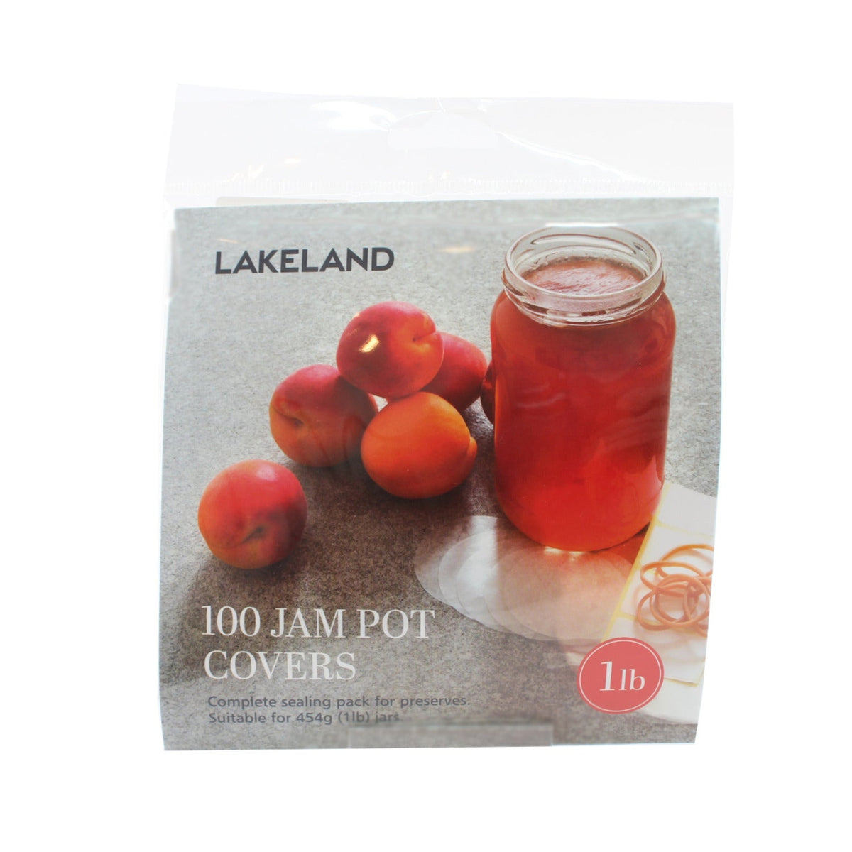 100 Jam Jar 1lb Covers, Waxed Circles, Bands & Labels