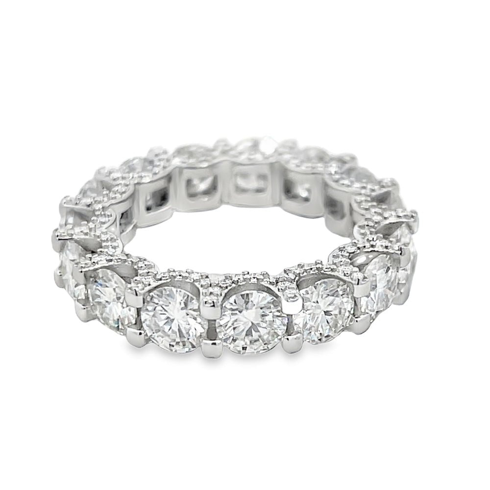 3D Eternity Iced Out VVS Moissanite Ring .925 Sterling Silver