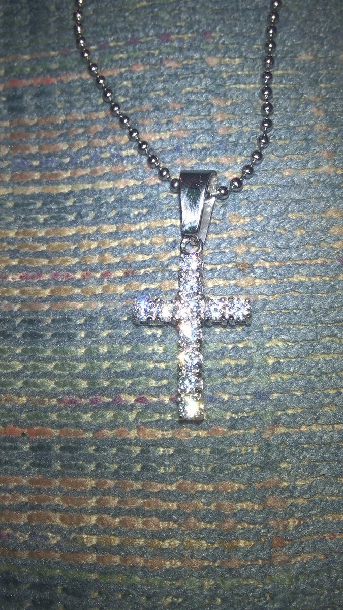 3MM CZ Tennis Cross Bling Bling Stainless Steel