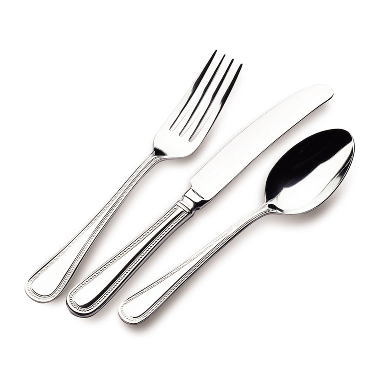 Contemporary Stainless Steel Bead Cutlery Set - 24-Piece