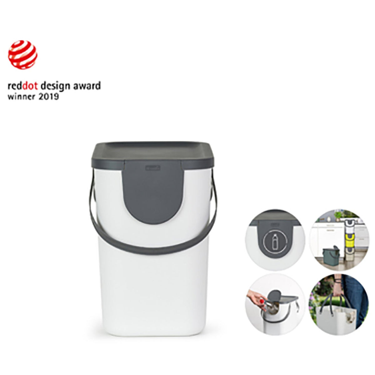 Rotho Albula Recycling Waste Bin Putty Colour 25L
