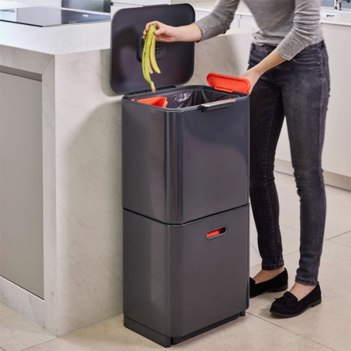 Joseph Joseph Totem Max Waste Recycling Unit - Graphite 60L