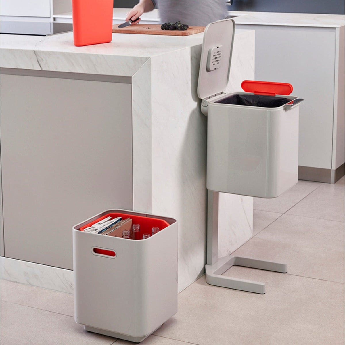 Joseph Joseph Totem Compact Waste Recycling Unit - Stone 40L