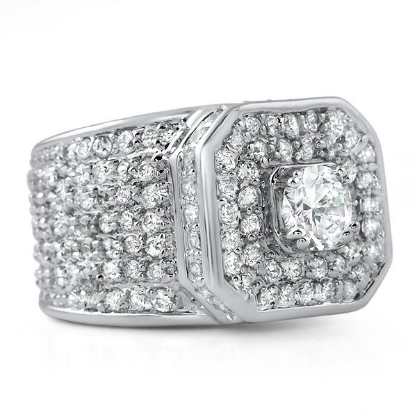 .925 Silver Presidential Bling Bling CZ Ring
