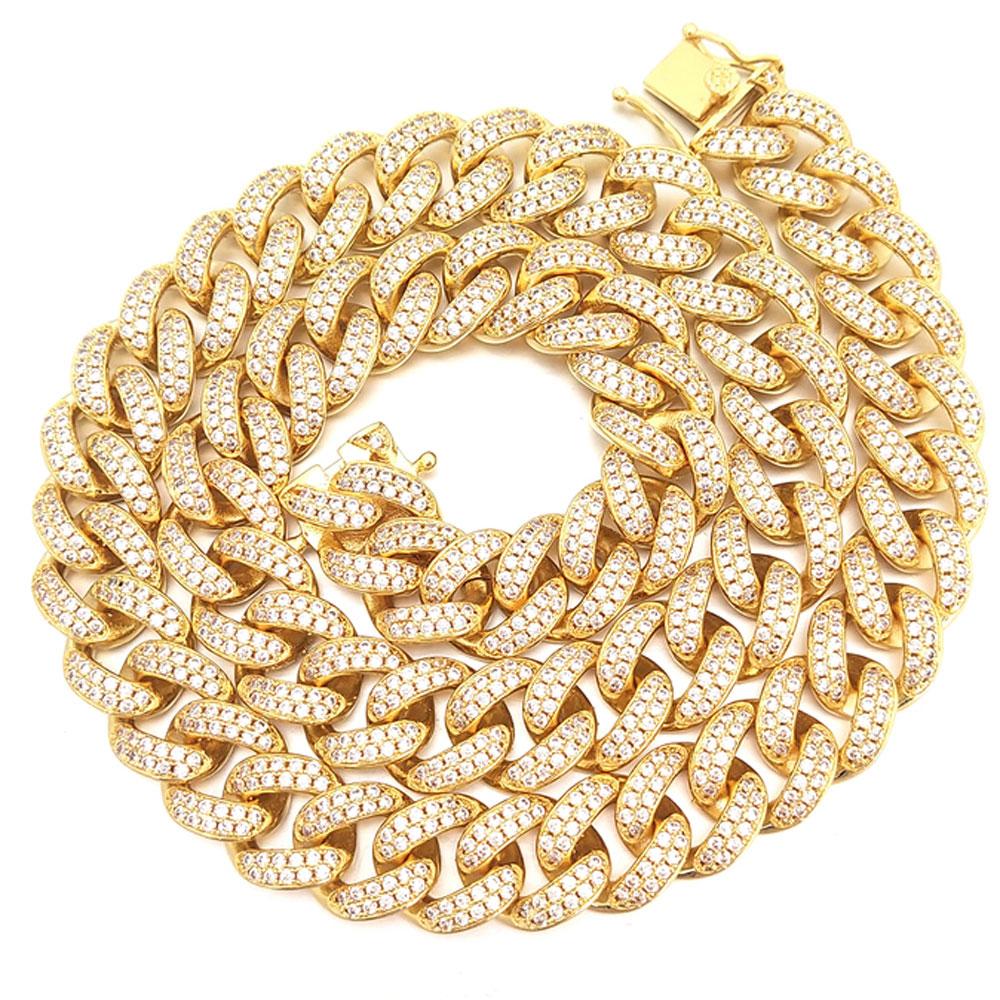 Bling Bling Cuban Chain 12MM Wide White / Yellow Gold