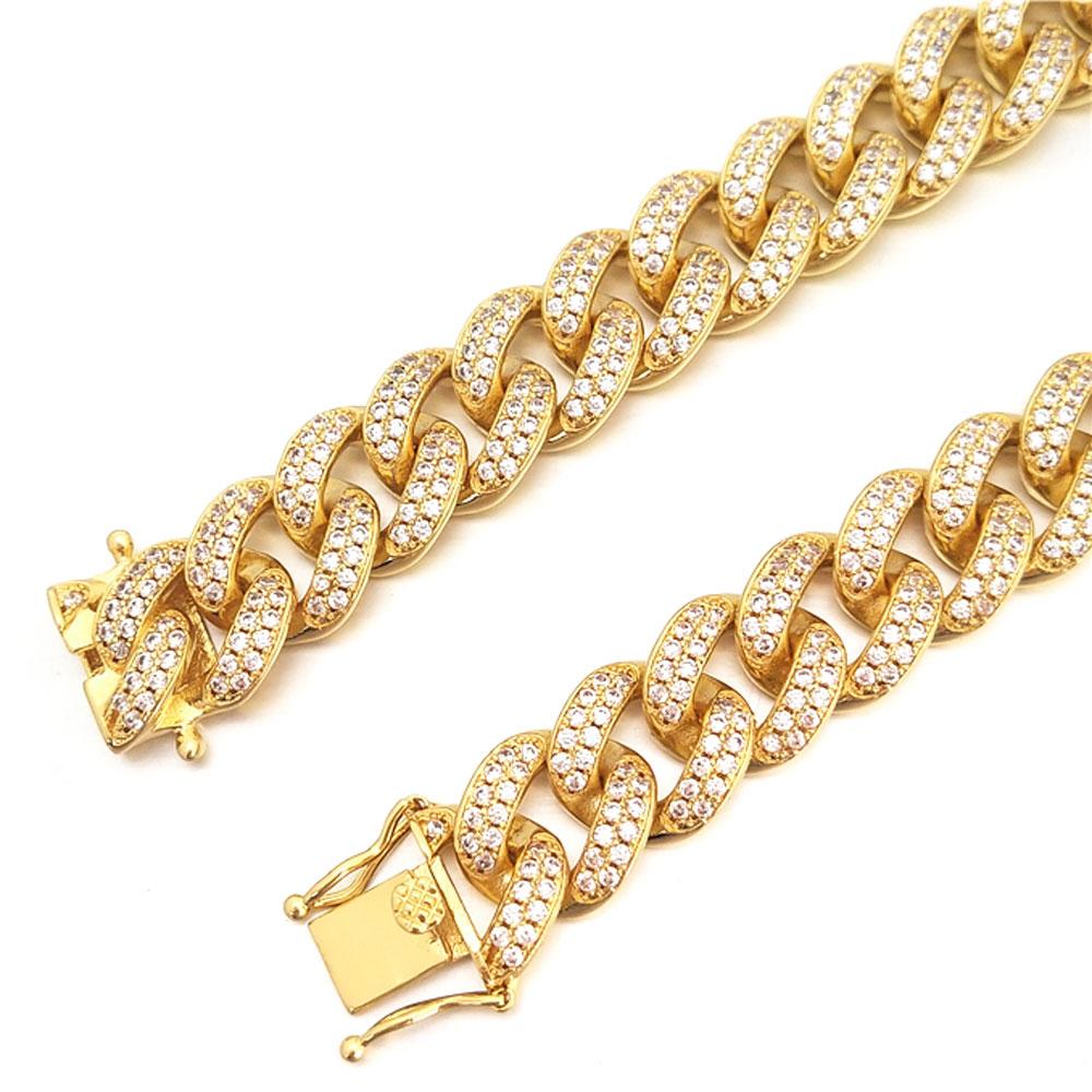Bling Bling Cuban Chain 12MM Wide White / Yellow Gold