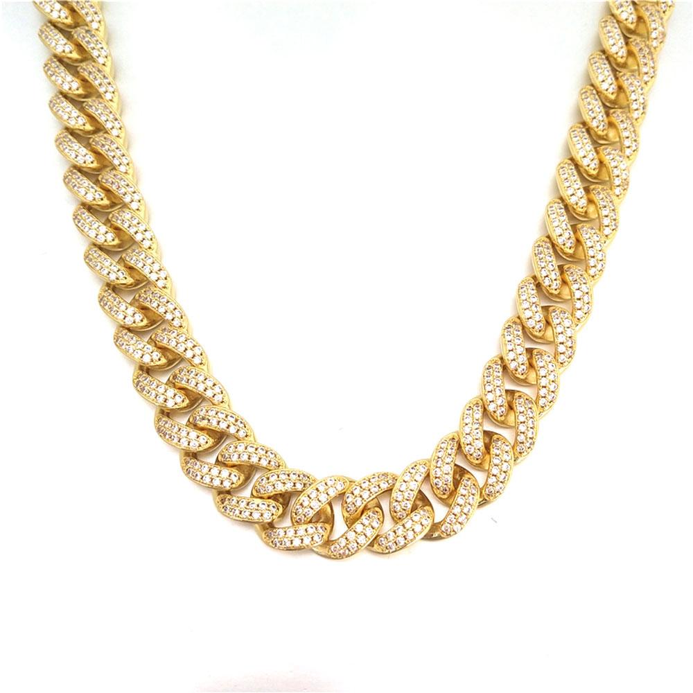 Bling Bling Cuban Chain 12MM Wide White / Yellow Gold