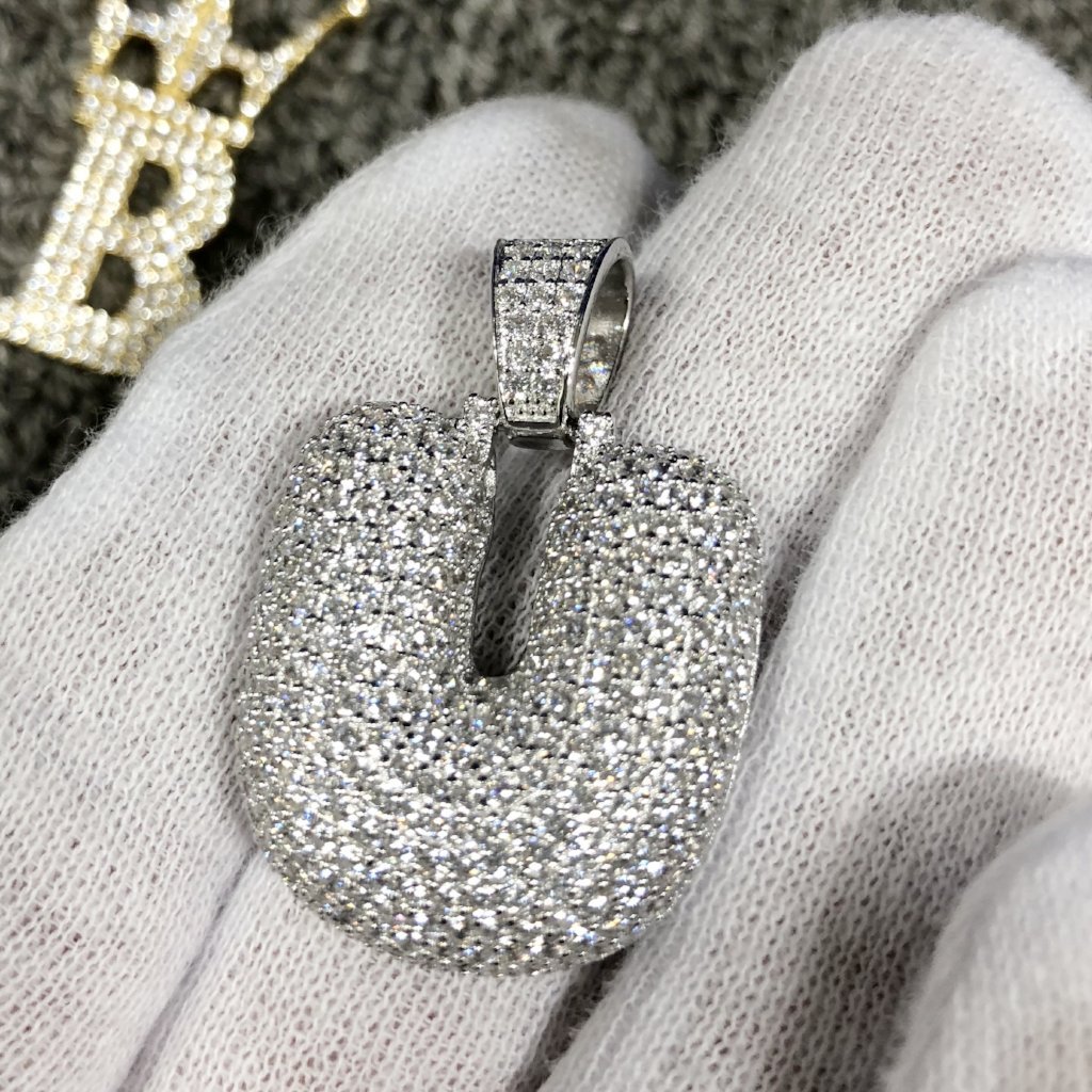 Bubble Initial Letters - .925 Sterling Silver - Rhodium