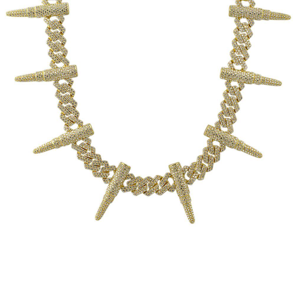 Bullet Cuban Link CZ Hip Hop Iced Out Chain