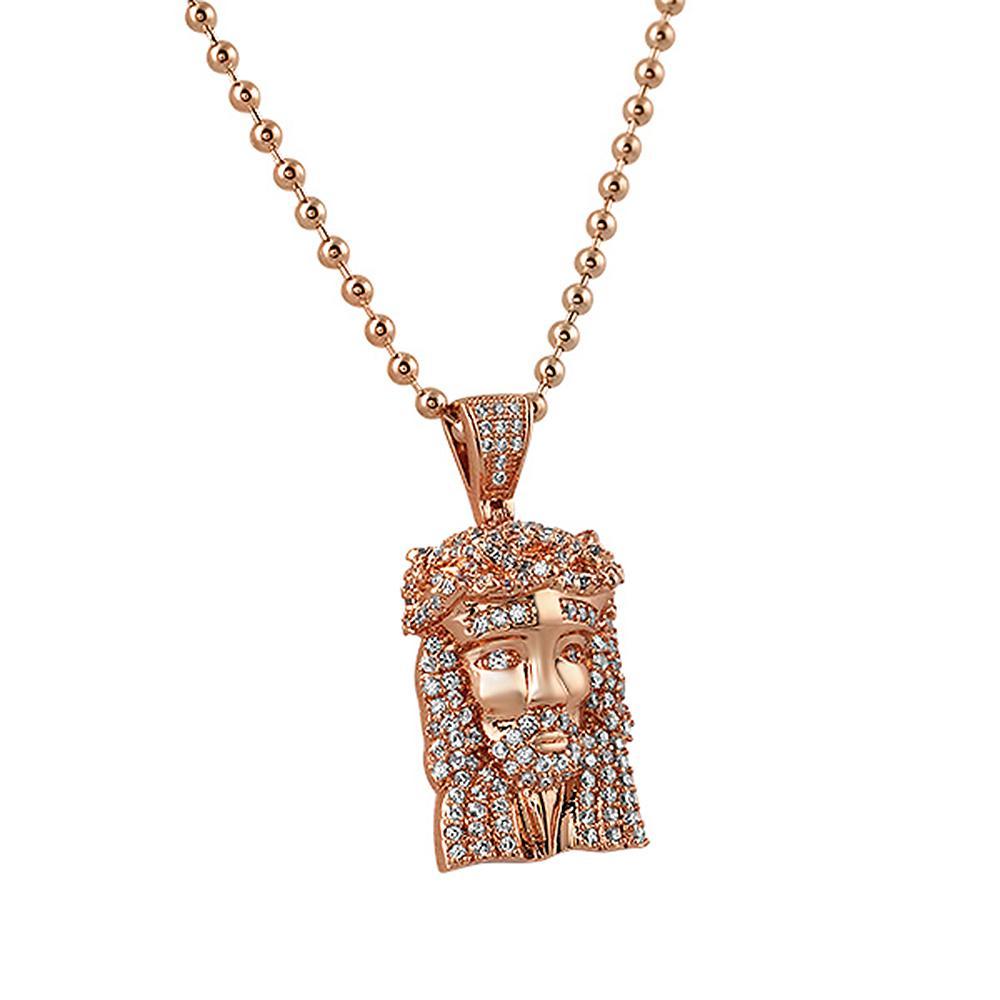 Micro Jesus Piece Pendant Rose