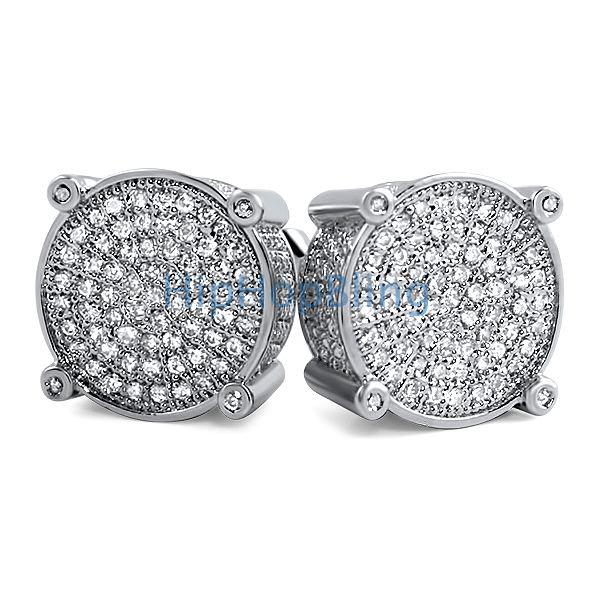 Micro Pave Solitaire CZ Bling Bling Earrings