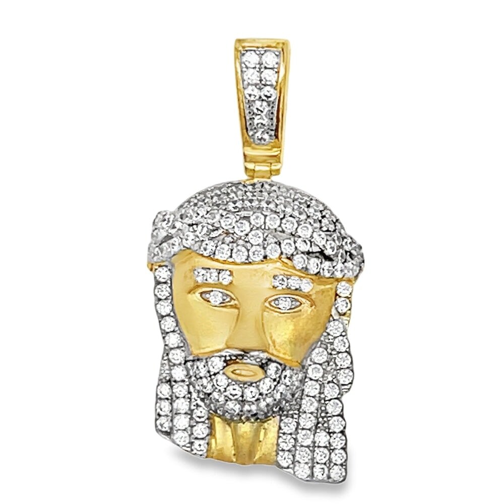 Mini Jesus CZ Pendant .925 Sterling Silver