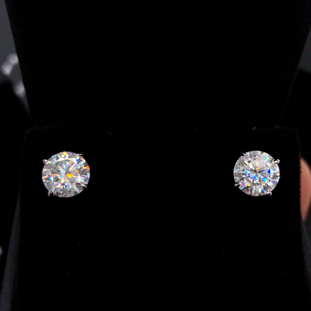Moissanite VVS D Ideal Cut Stud Earrings in 10K Gold