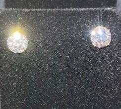 Moissanite VVS D Ideal Cut Stud Earrings in .925 Sterling Silver