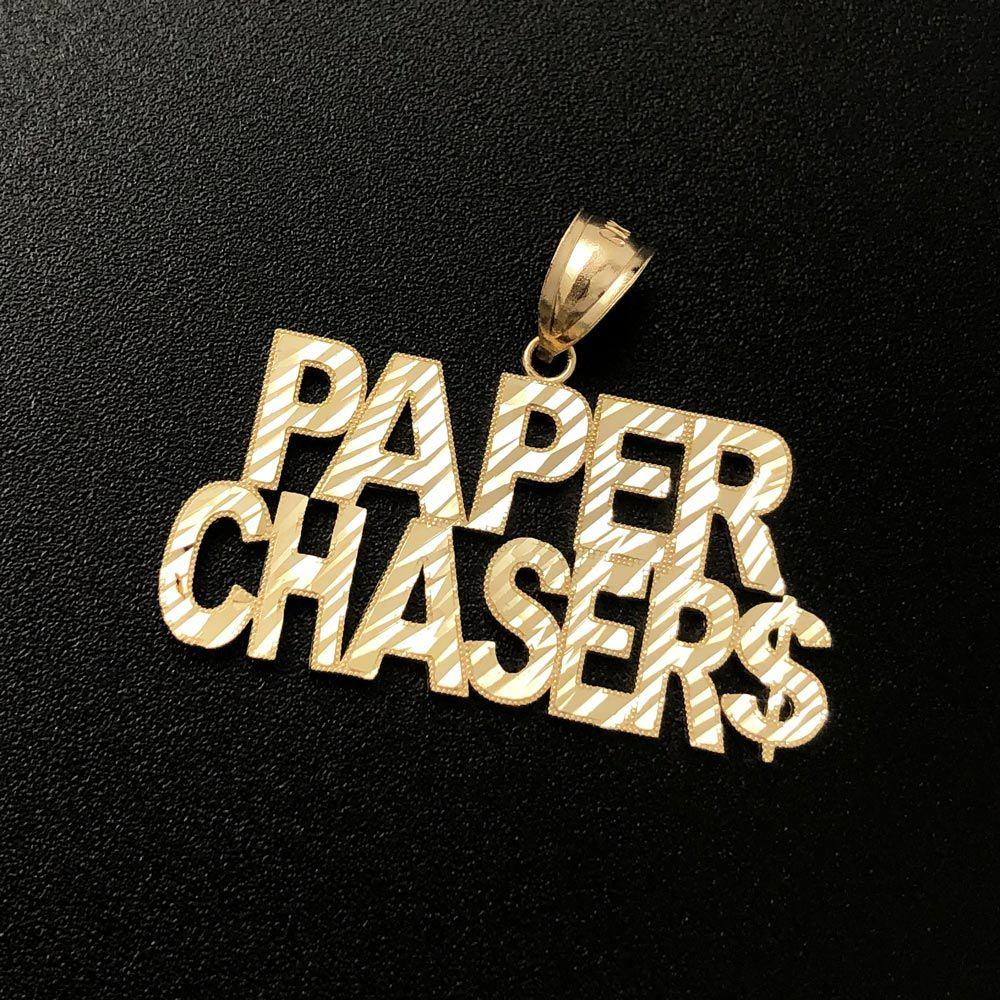Paper Chaser$ DC 10K Yellow Gold Pendant