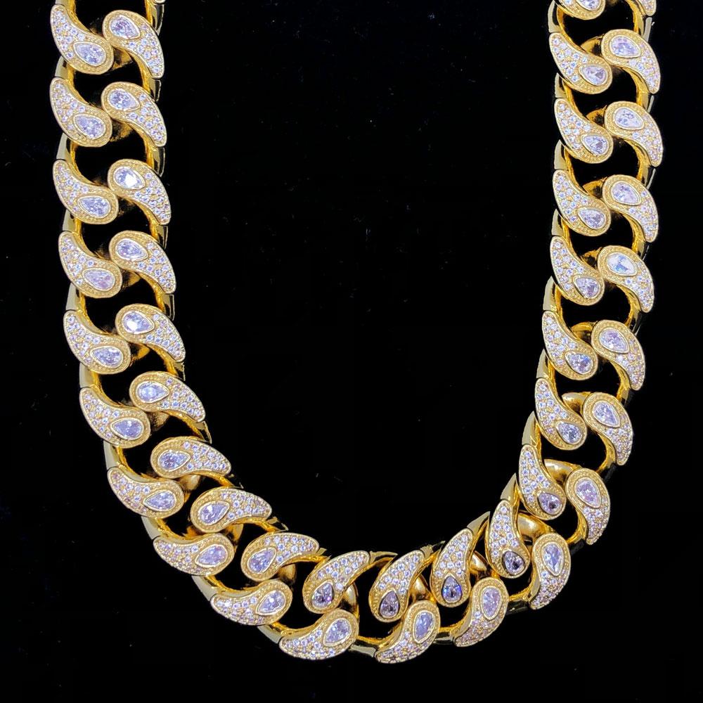 Pear Cut Drip Cuban Hip Hop Bling Bling CZ Iced Out Chain
