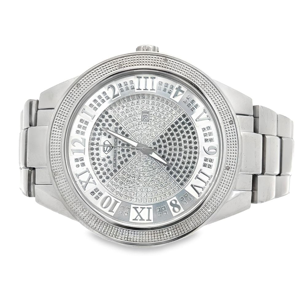 Pinwheel Dial .12cttw Real Diamond Watch Super Techno