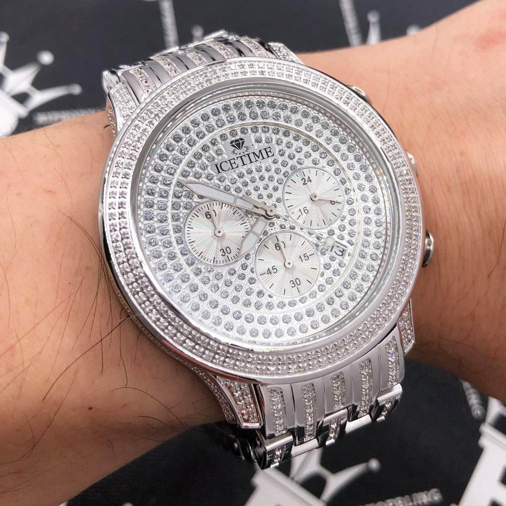 Prince 3.00cttw Diamond Hip Hop IceTime Watch