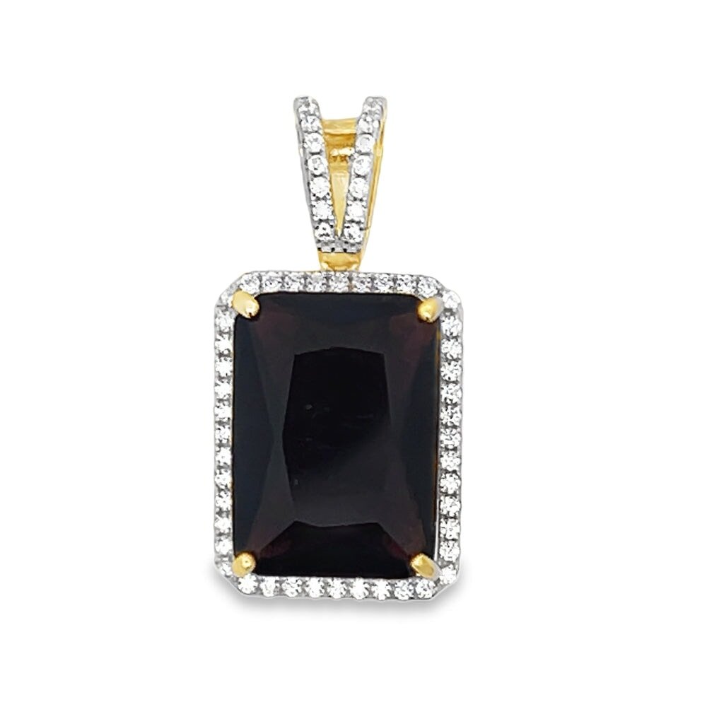 Purple Gem CZ Pendant .925 Sterling Silver