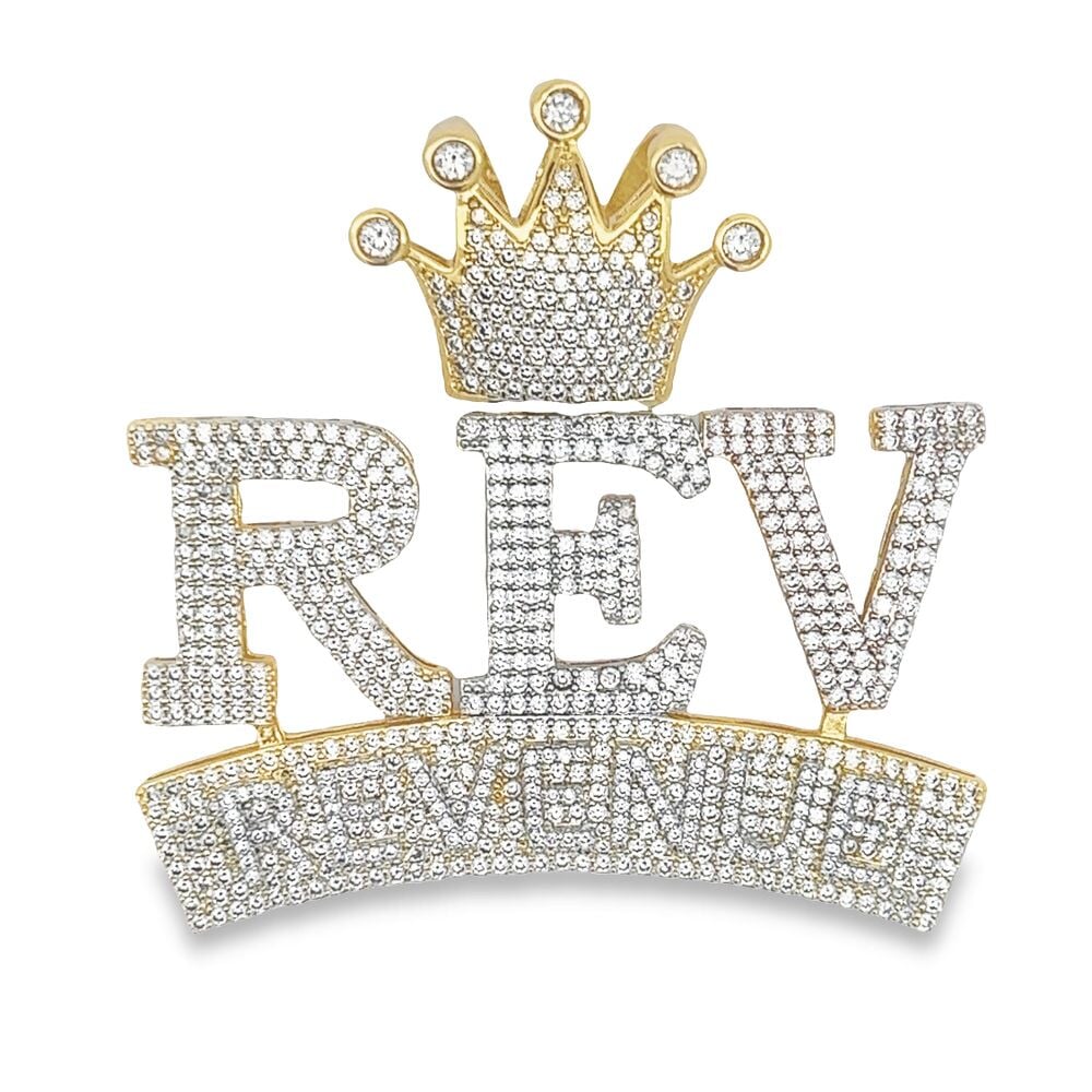 REV Revenue Crown VVS CZ Hip Hop Bling Pendant