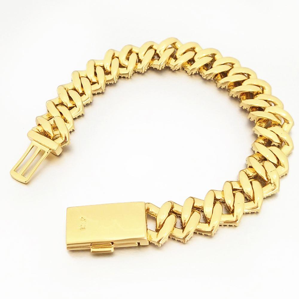 Sharp Cuban 14MM Bling Bling Bracelet