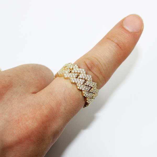 Sharp Cuban 3.02cttw Diamond 14K Yellow Gold Eternity Ring