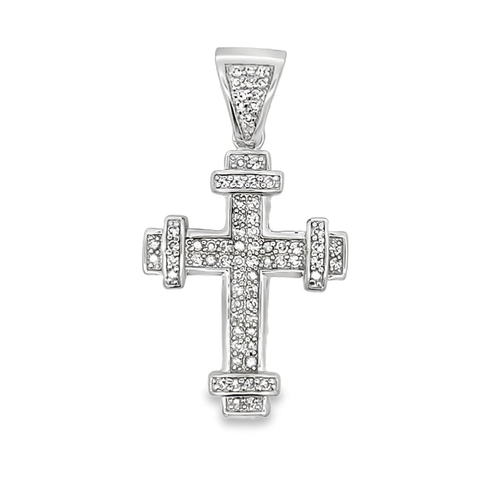 Small Nice Cross CZ Pendant .925 Sterling Silver