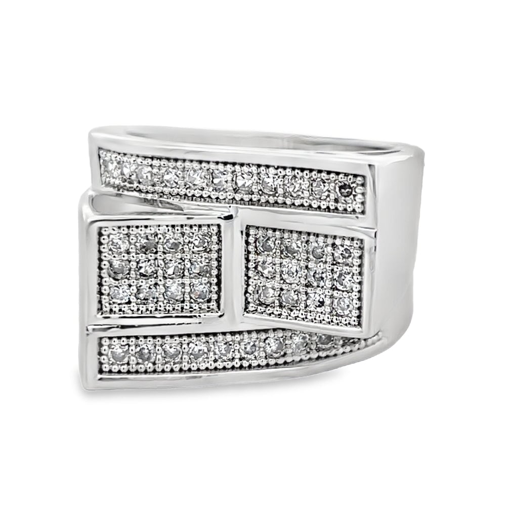 Stacked Bars CZ Ring .925 Sterling Silver