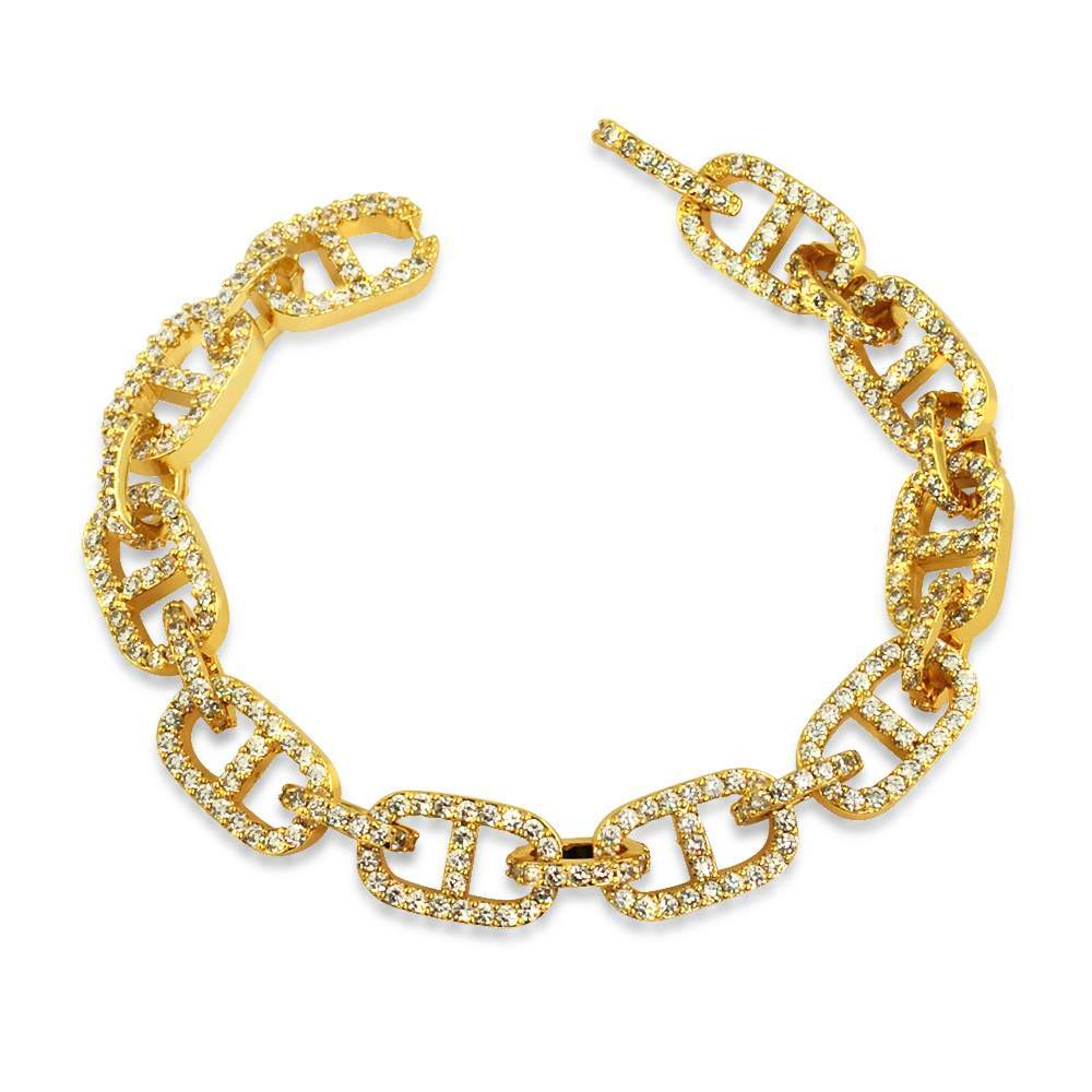 Tennis Mariner Link CZ Iced Out Hip Hop Bracelet