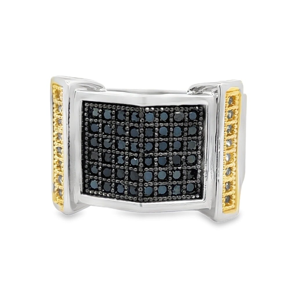 Tip Top Black & Yellow CZ Ring .925 Sterling Silver