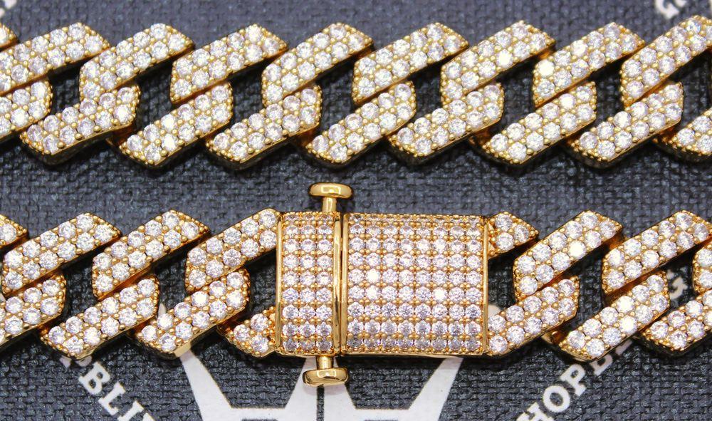 Turkish Cuban Bling Bling Chain 14MM White / Yellow Gold