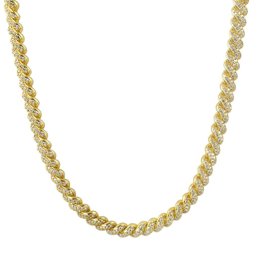 Twisted Rope CZ Bling Bling Iced Out Chain