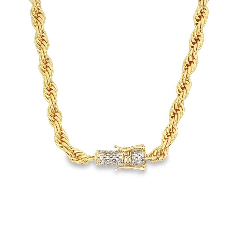 VVS Moissanite French Rope Chain Steel / .925 Silver