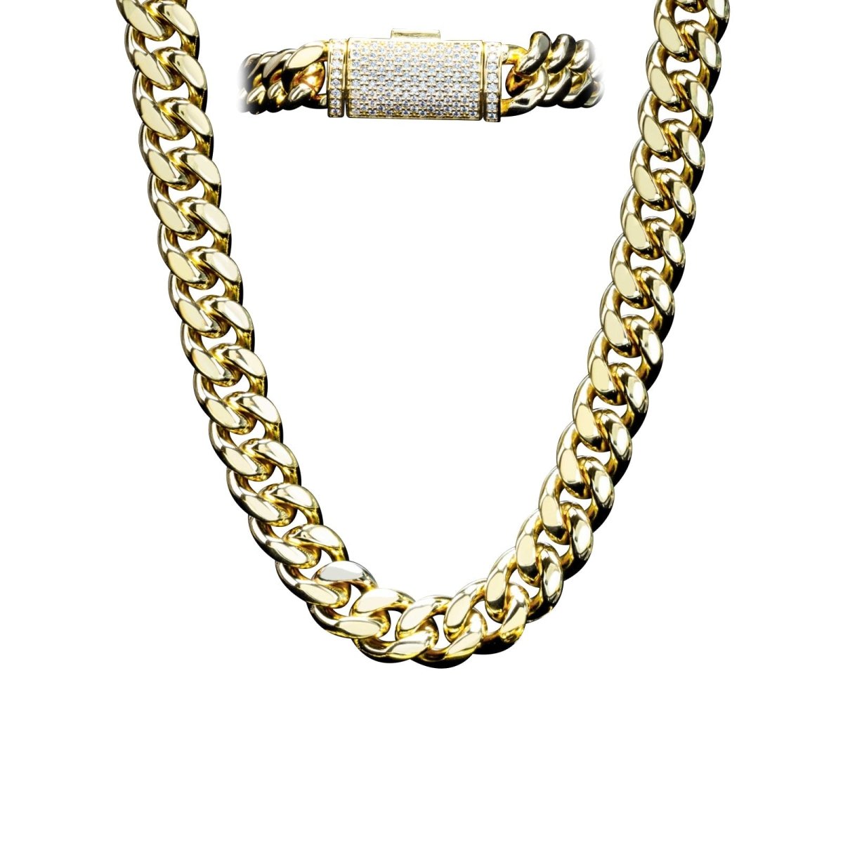VVS Moissanite Miami Cuban Chain Steel / .925 Silver