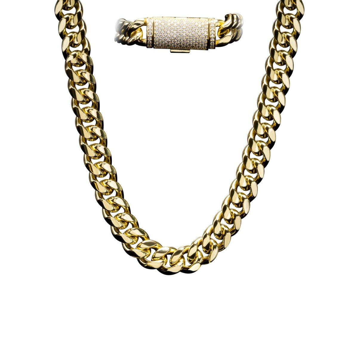 VVS Moissanite Miami Cuban Chain Steel / .925 Silver