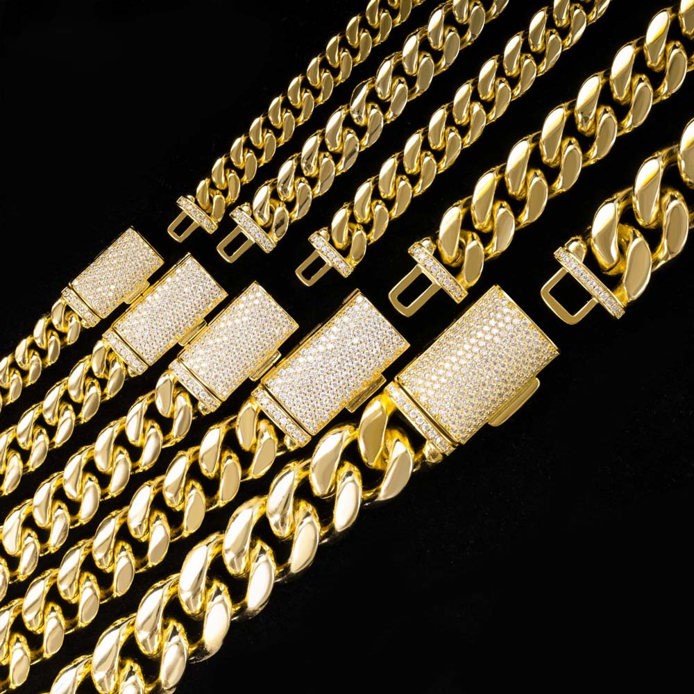 VVS Moissanite Miami Cuban Chain Steel / .925 Silver