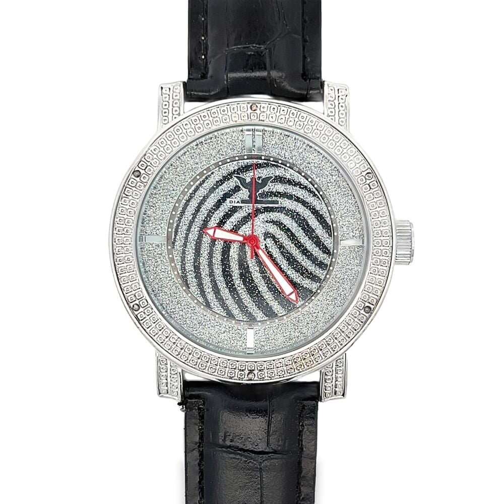 Wavy Dial Hip Hop Real Diamond Watch