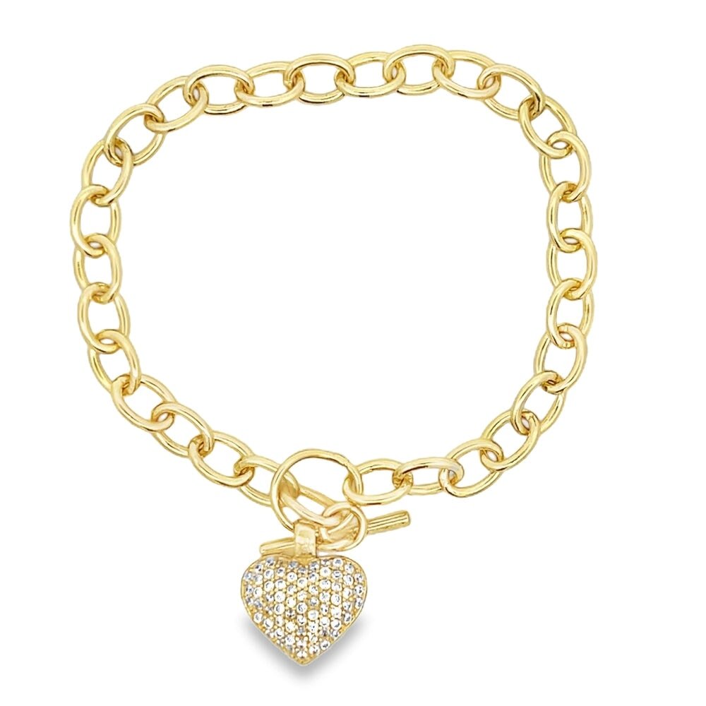Womens Heart Bracelet .925 Sterling Silver