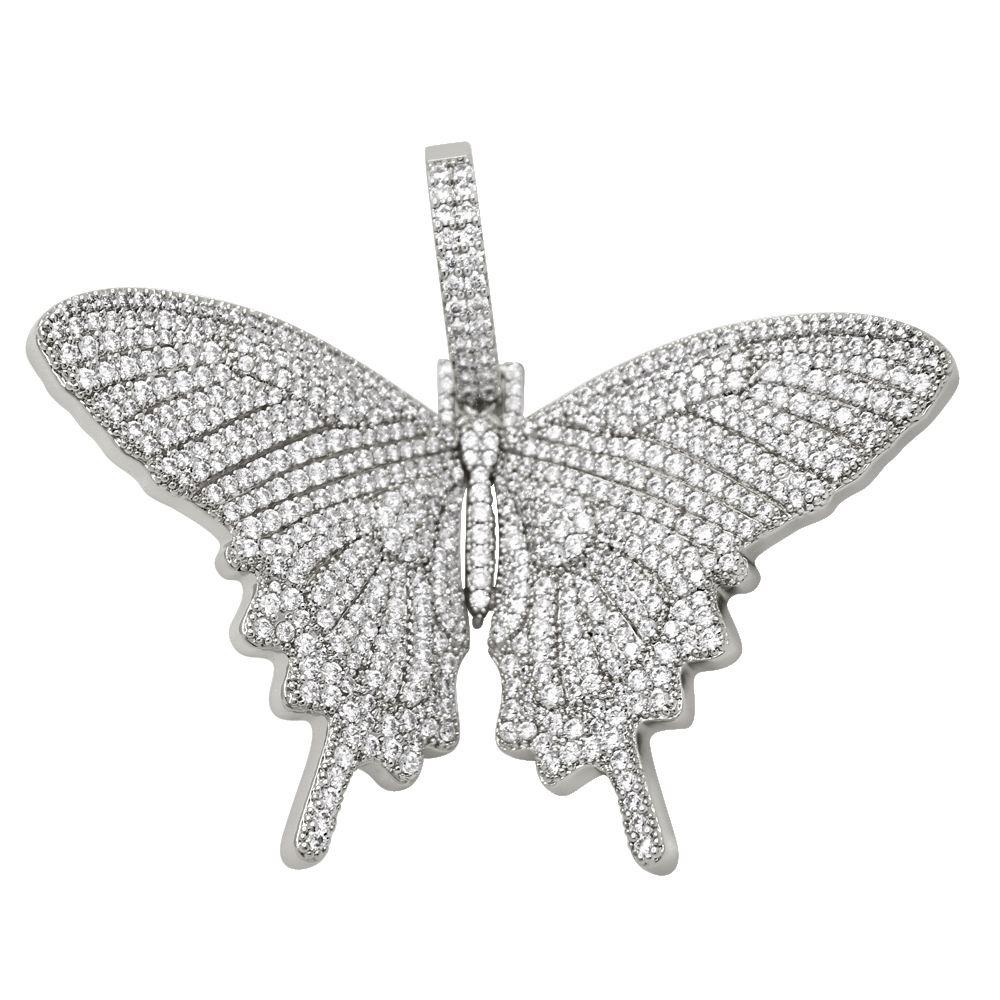 XL 3D Butterfly Iced Out Bling Bling Pendant